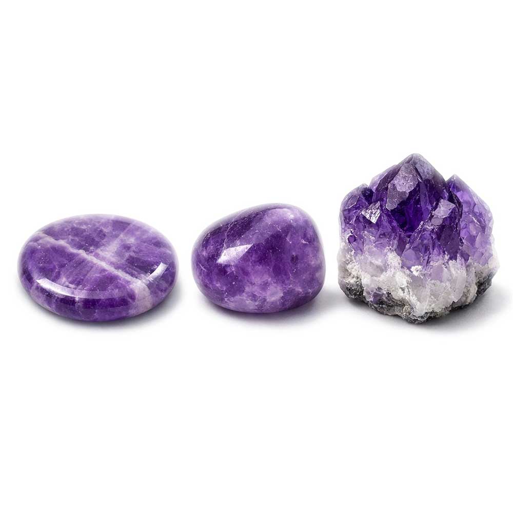 Edelstein 3er Sets Rohstein Trommelstein Scheibenstein Aura-Mineralien kaufen