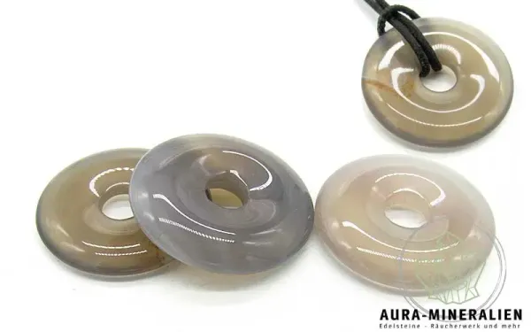 Polierter Achat Donut 30 mm in braunen Erdtönen aus Indien