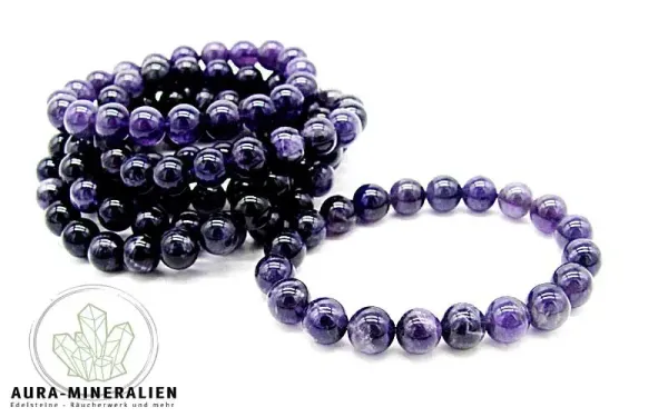 Amethyst Kugelarmband elastisch 1 cm / Ø 19 cm