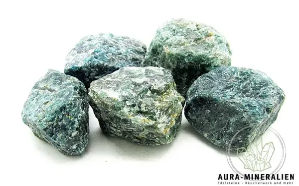 Apatit grün-blau Natur Rohsteine