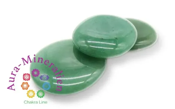 Aventurin grün ( Anahata-Herz Chakra ) Auflegesteine flach | 4. Chakra