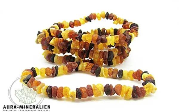 Mattes mehrfarbiges Bernstein-Armband mit 10mm Perlen