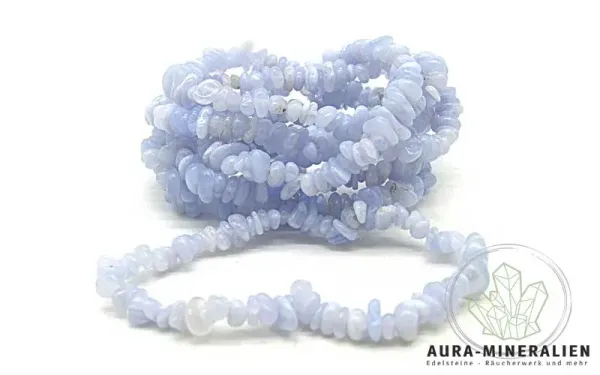 Hellblaues Chalcedon Splitterarmband (Blue Lace)