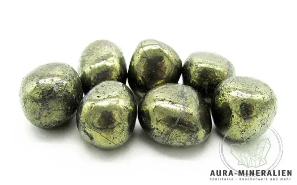 Chalkopyrit Trommelstein aus Peru