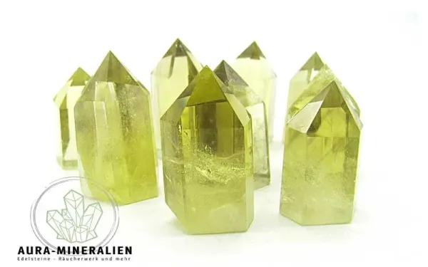 Lemonquarz ( teilbehandelt ) kleine geschliffene Spitzen