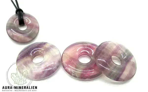 Fluorit gebändert Donut Edelstein Anhänger