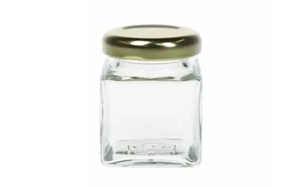 Glas Fläschchen eckig Schraubverschluss 50 ml