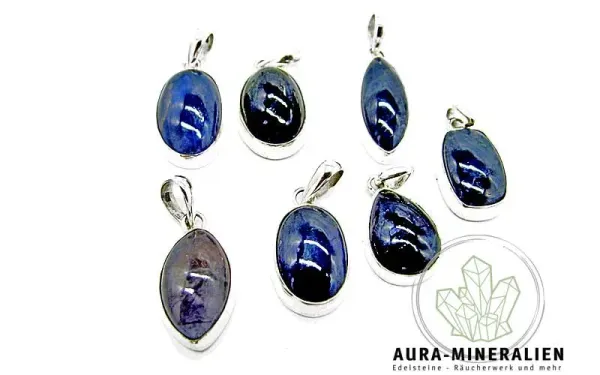 Iolith ( Cordierit ) Cabochon Anhänger in Silber