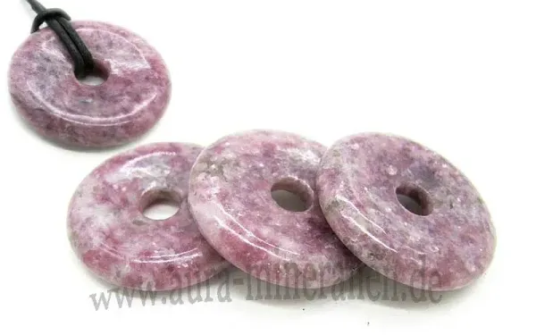Lepidolith Donut Edelstein Anhänger