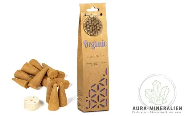 Natürliche Lavendel Jumbo Räucherkegel mit Keramikhalter und nachhaltiger Verpackung