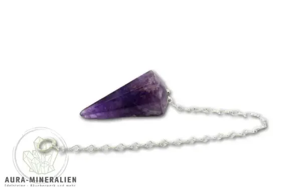 Pendel Amethyst, facettiert mit Metallkette