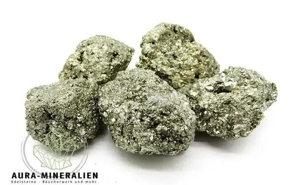 Goldglänzende Pyrit-Knolle (Chispa) aus Huánzala Peru in Rohform
