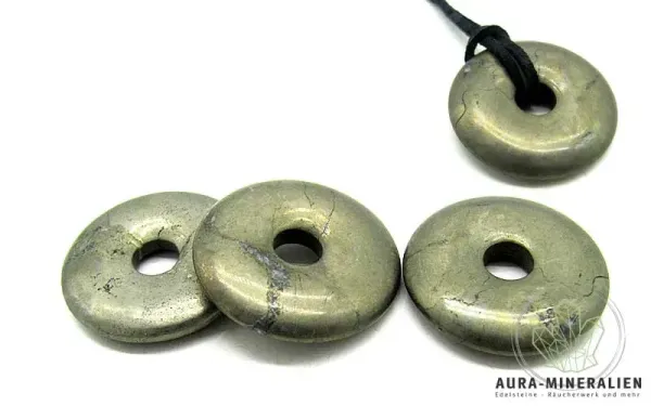 Pyrit Donut Edelstein Anhänger