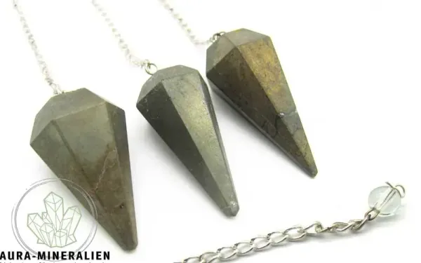 Pyrit Pendel facettiert mit Kette