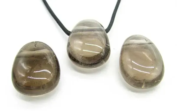 Rauchquarz Tropfenanhänger 30mm mit seitlicher Bohrung aus Madagaskar