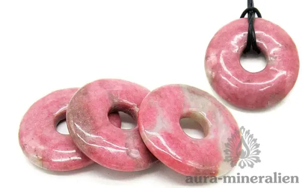 Rhodonit Donut Edelstein Anhänger