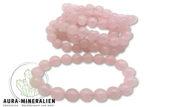 Rosenquarz Armband Kugel 1 cm / Ø 19 cm