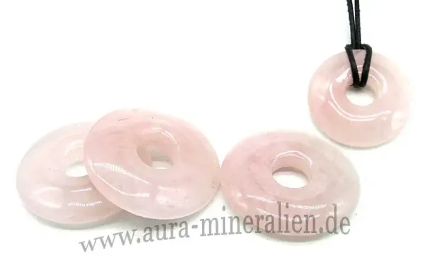 Rosenquarz Donut Edelstein Anhänger