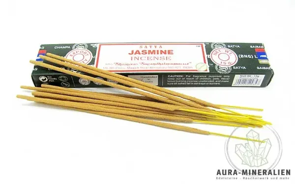 Packung Satya Sai Baba Jasmin Räucherstäbchen.