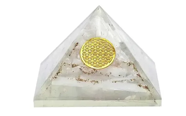 Selenit Orgonit Pyramide Blume des Lebens