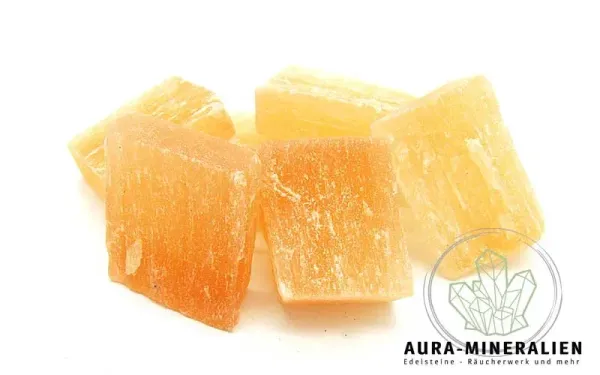 Selenit orange Rohsteine