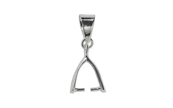 Silberfarbener Clip für frontgebohrte Steine