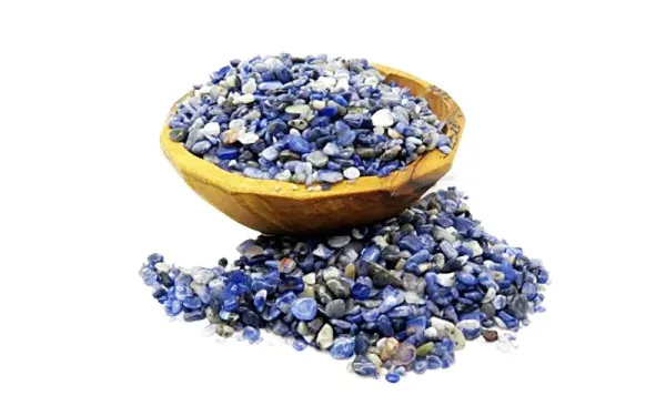 Feines blau-weißes Sodalith Granulat 1-3mm Mini Trommelsteine aus Brasilien