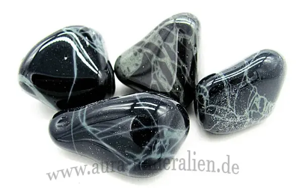 Spiderweb Obsidian Trommelsteine
