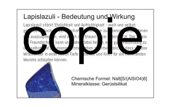 Steinkarte / Mineralienkarte  