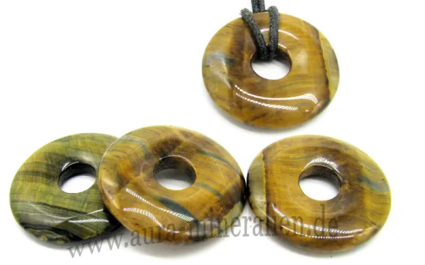 Tigerauge Donut Edelstein Anhänger