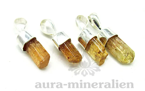 Imperial Topas Naturkristall Anhänger mit 925er Silberkappe