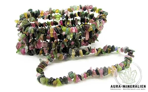 Multicolor Turmalin Splitterarmband aus Pakistan mit Gummizug.