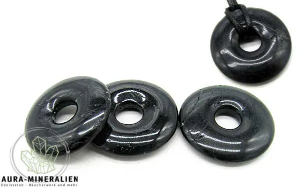 Turmalin Schörl Donut Edelstein Anhänger
