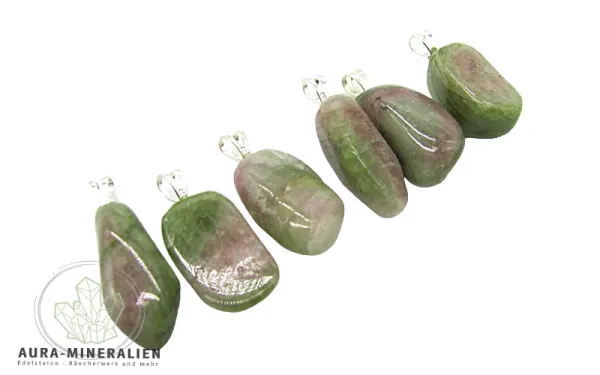 Wassermelonenturmalin Trommelstein Anhänger mit Silberöse