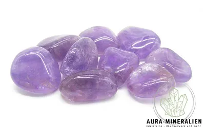 Hellvioletter Amethyst Trommelstein aus Bolivien mit glatter Politur