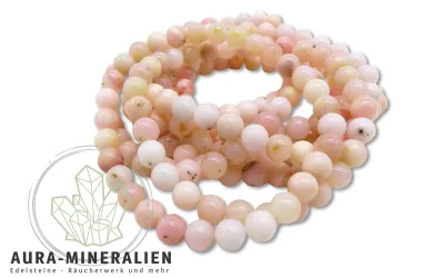 Zartrosa Andenopal-Kugelarmband mit 6 mm Perlen