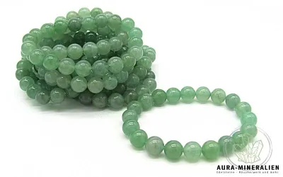 Elastisches Armband aus grünen Aventurin-Kugeln (8mm)