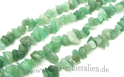 Aventurin grün Splitterkette endlos 80 cm Grüner Aventurin Splitterkette 80 cm endlos aus Simbabwe – Aura Mineralien