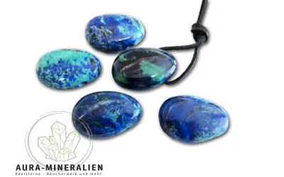 Azurit-Malachit Anhänger Tropfenform aus der Liu Feng Shan Mine in China