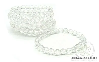 Glasklares Bergkristall-Kugelarmband mit 8mm Perlen