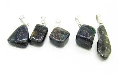 Schwarzer Opal Anhänger mit 925e...