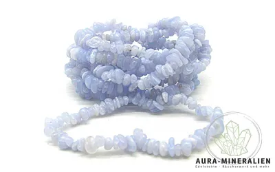 Hellblaues Chalcedon Splitterarmband (Blue Lace)