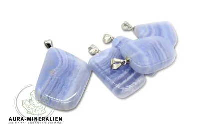 Edler Blue Lace Chalcedon Anhäng...