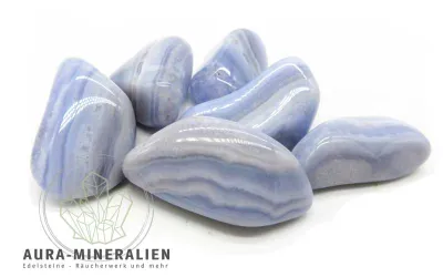 Seltener blauer Chalcedon Tromme...