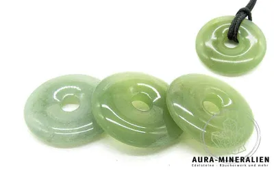 Grüner Edelserpentin New Jade Donut Anhänger mit 30 mm Durchmesser aus China