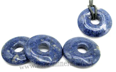 Blauer Dumortierit Donut mit 30 mm Durchmesser aus Mosambik