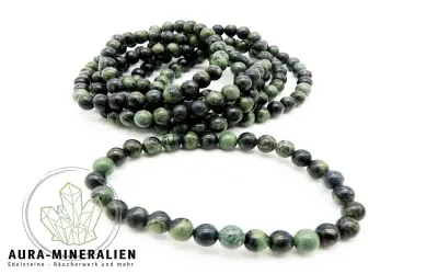 Grün-schwarzes Eldarit Kabambastein Kugelarmband mit 6mm Perlen