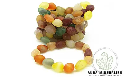 Ungeschliffenes Gobi-Achat Armband mit großen Natursteinen auf Gummizug