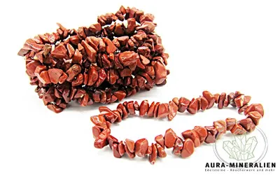 Rotes Jaspis Splitterarmband aus südafrikanischen Natursteinen auf Gummizug