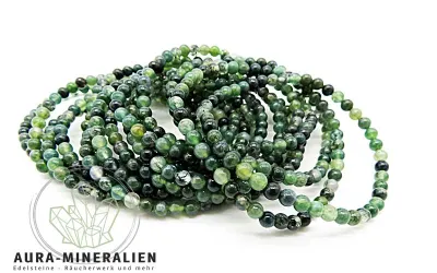 Filigranes Moosachat Armband mit kleinen 4mm Kugeln in Naturgrün